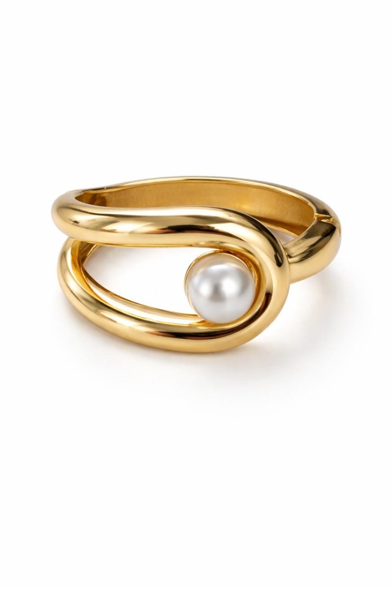 Bracelete de Perola Dourado - Yarin Semijoias