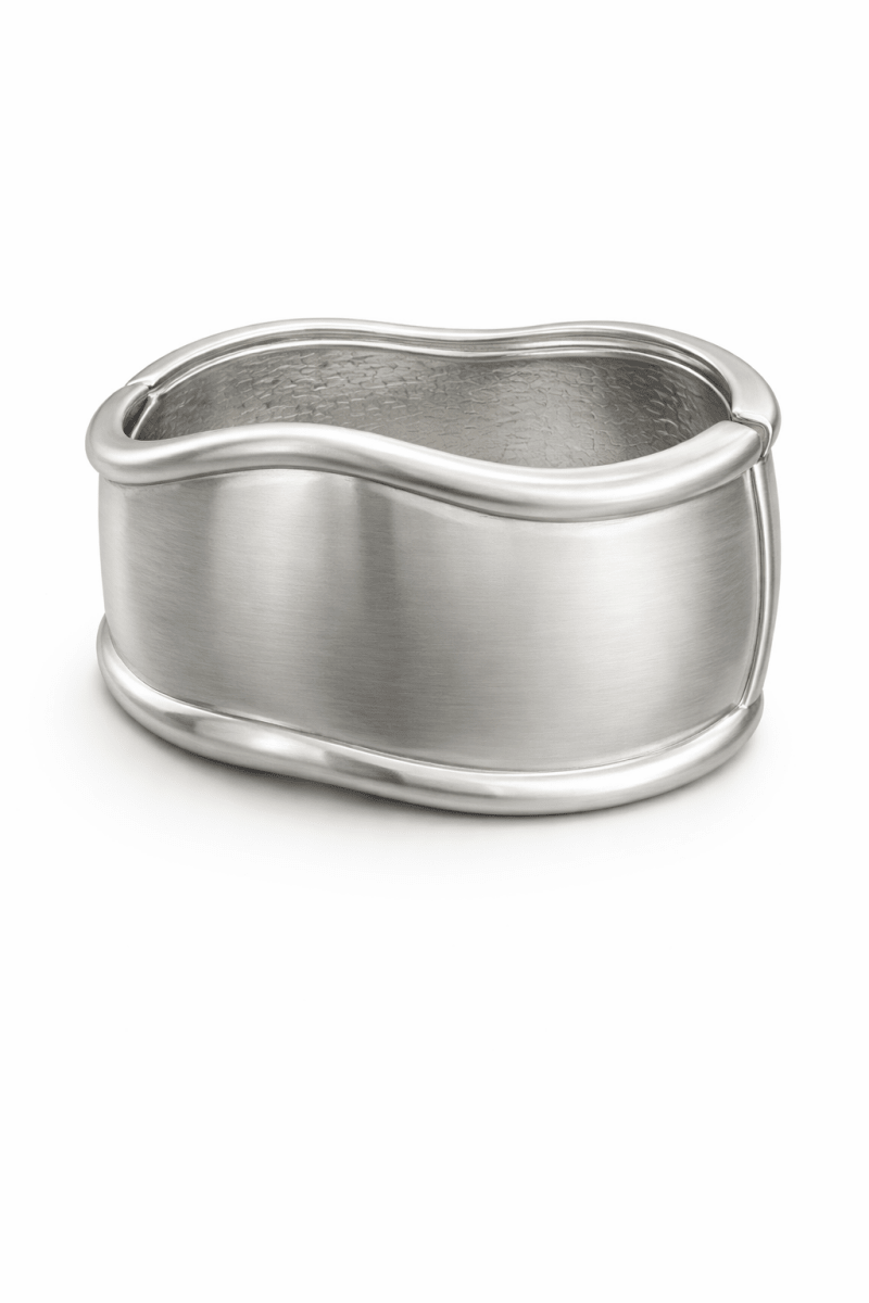 Bracelete Quadrado Ondulado Fosco - Yarin Semijoias