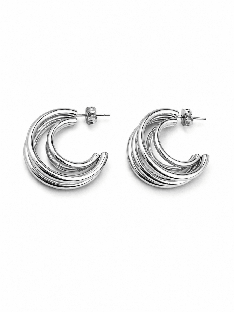 Brinco de Argola Tripla - Yarin Semijoias