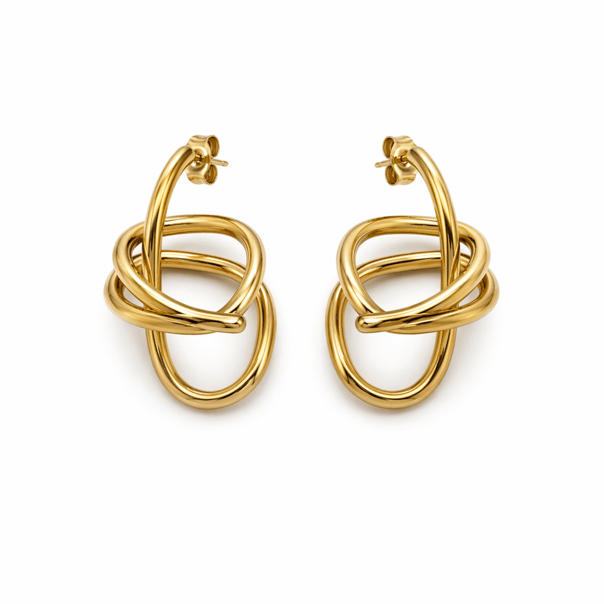 Brinco design entrelaçados - Yarin Semijoias