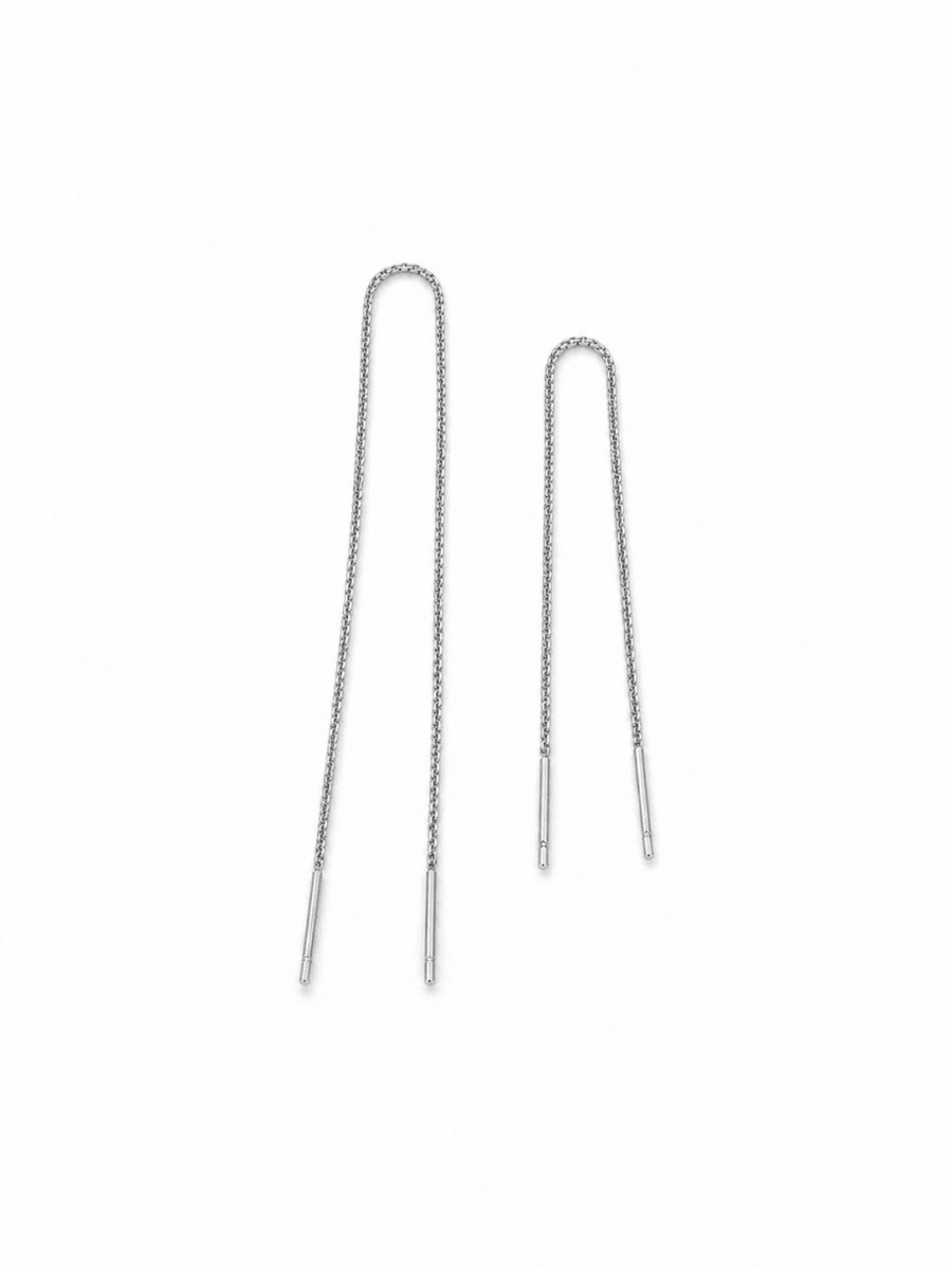 Brinco Dupla Fio Passante - Yarin Semijoias