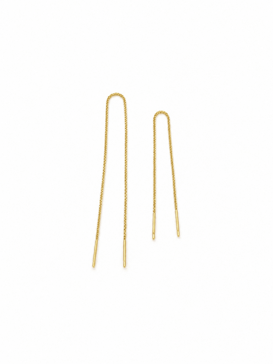 Brinco Dupla Fio Passante - Yarin Semijoias