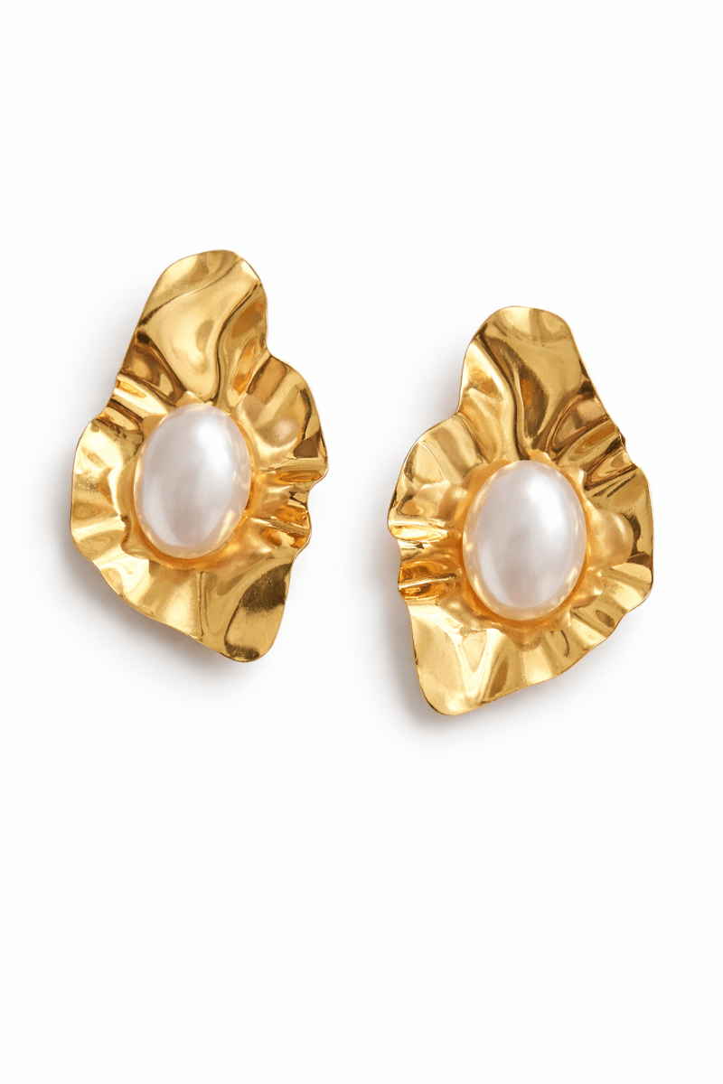 Brinco Folha Pérola - Yarin Semijoias