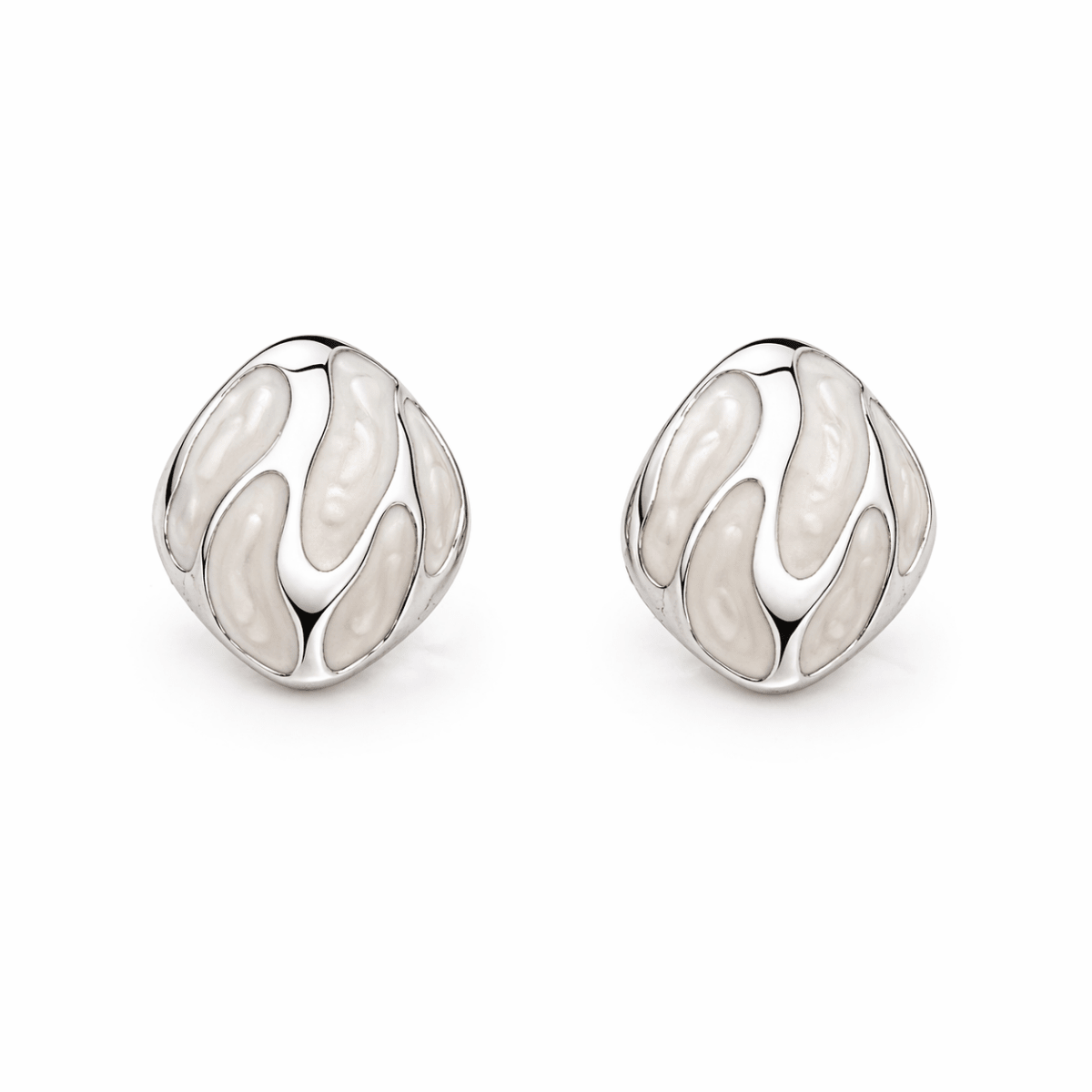 Brinco Orgânico com Resina Perolada - Yarin Semijoias