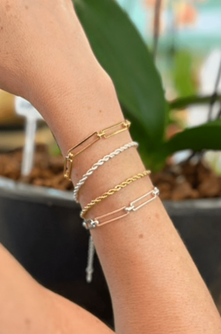 Brinco Organico Vazado e Pulseira Elo Dourado - Yarin Semijoias