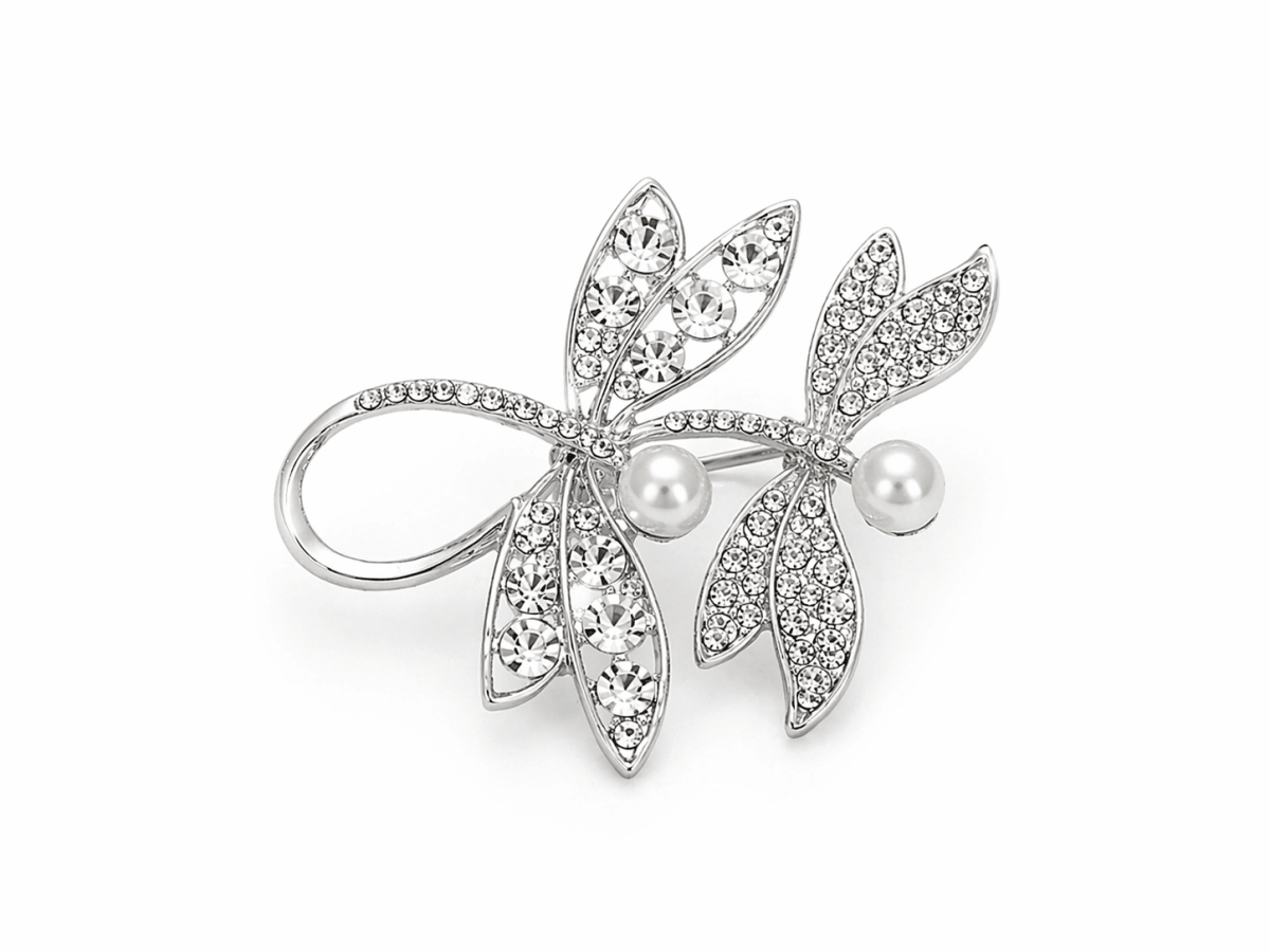 Broche Libélula com Pérola e Zircônias - Yarin Semijoias