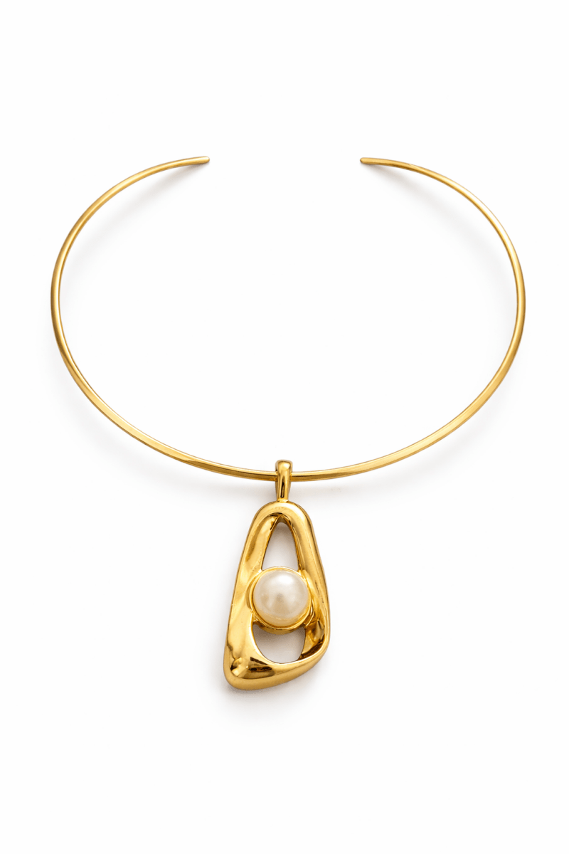 Choker Aro 2 em 1 com Pigente de Perola - Yarin Semijoias