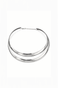 Choker de Aro Duplo Prateada - Yarin Semijoias