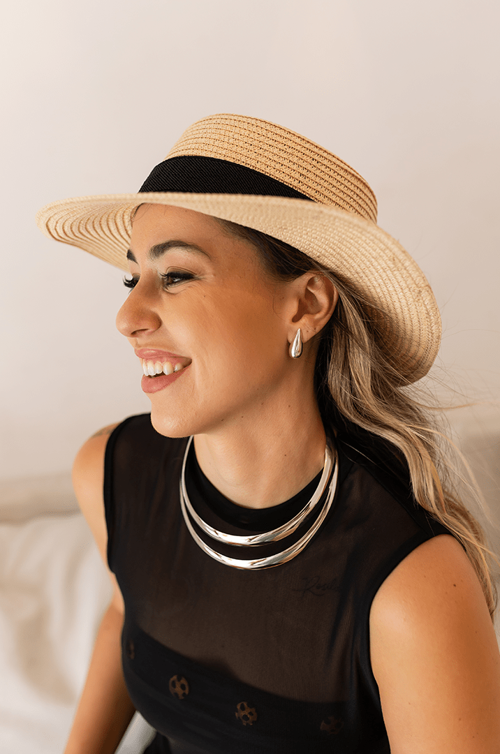 Choker de Aro Duplo Prateada - Yarin Semijoias