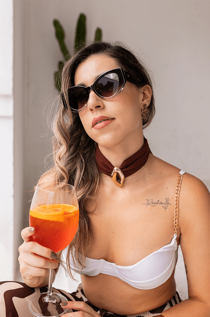 Choker de Tecido 2 em 1 com Brinco - Yarin Semijoias