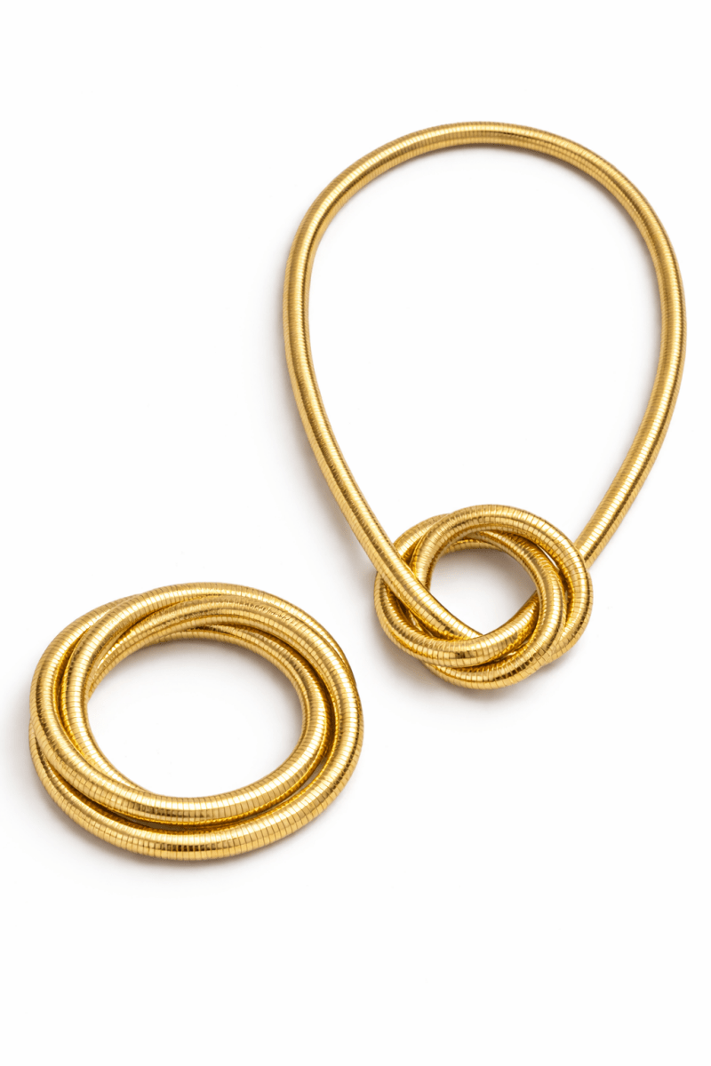 Colar e Pulseira de Mola 2 em 1 - Yarin Semijoias