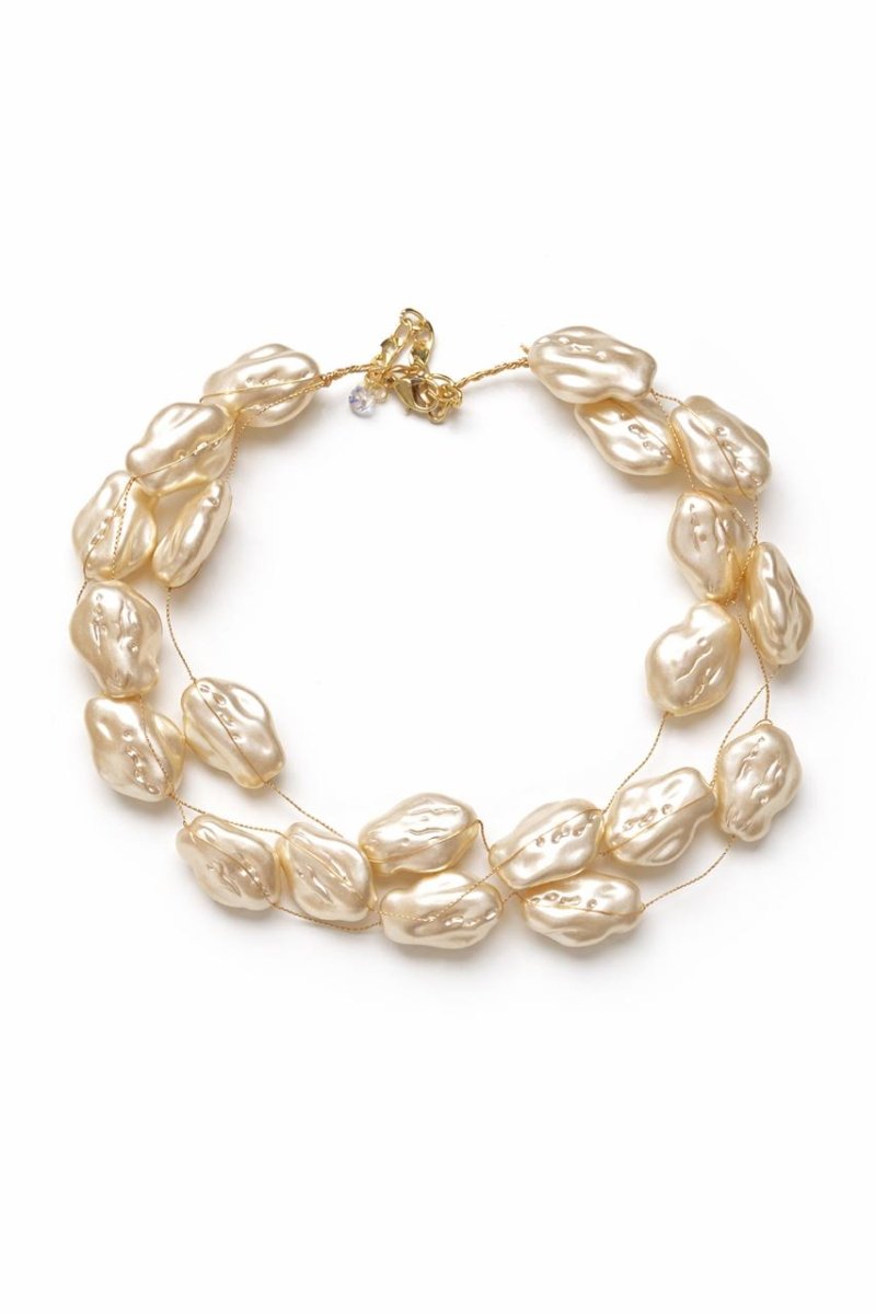 Colar e Pulseira de Perola Organica - Yarin Semijoias