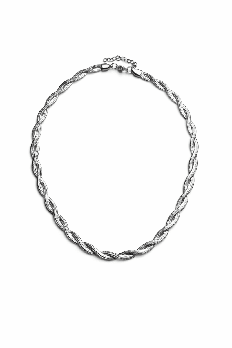 Colar Malha Fita Trançado - Yarin Semijoias