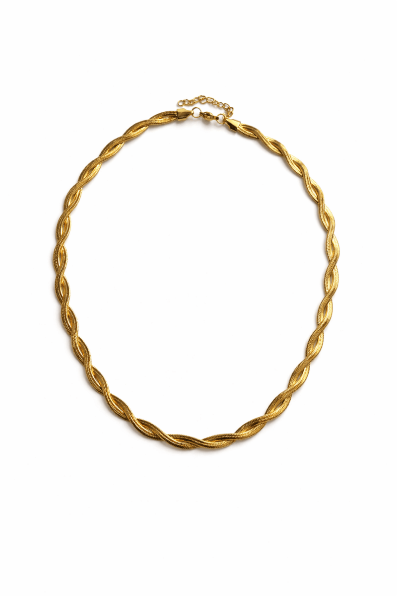 Colar Malha Fita Trançado - Yarin Semijoias