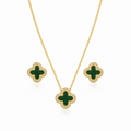 Conjunto Trevo de Zirconia Verde - Yarin Semijoias