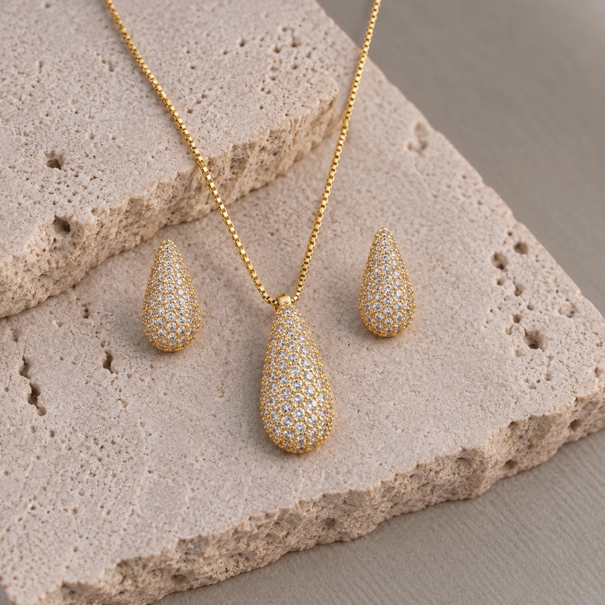 Conjunto Zirconia Gota - Yarin Semijoias