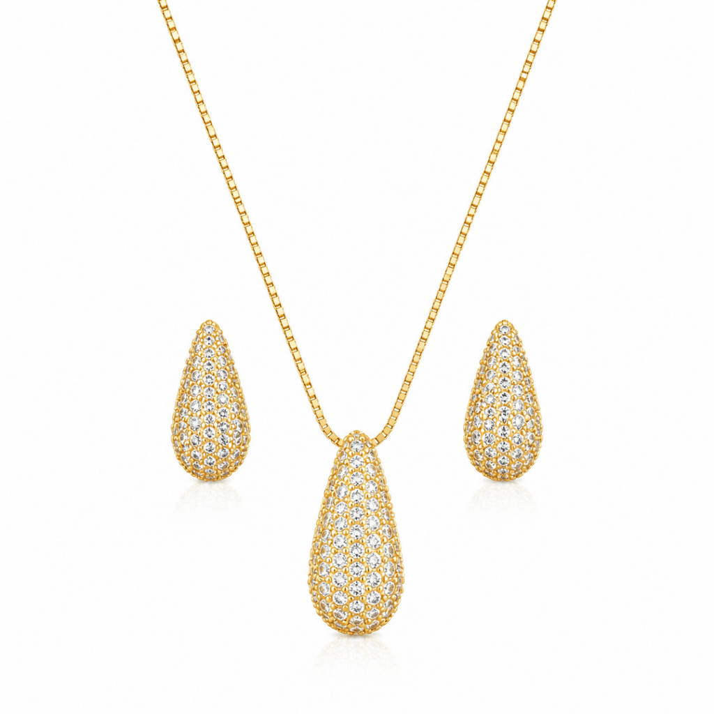 Conjunto Zirconia Gota - Yarin Semijoias