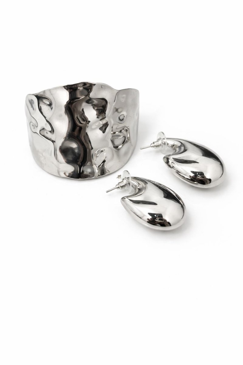 Kit Amarrador e um Brinco Abaulado Prateado - Yarin Semijoias