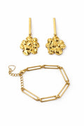 Kit Brinco Flor e Pulseira Elo - Yarin Semijoias
